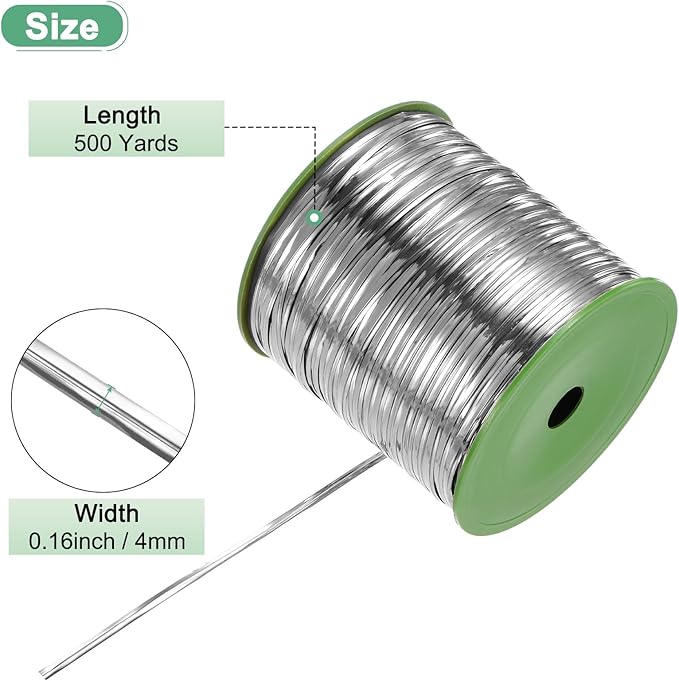 Metal Twist Ties, 500 Yards Metallic Twists Tie Bread Twisty-Ties for Party Decoration/Garden Plant/Gift Wrapping Bag/Cake/Pops Candy/Bakery Bags [Silver]