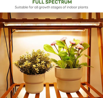 16" LED Grow Light Strips, 240 LEDs Full Spectrum Grow Lights for Indoor Plants with 3/9/12H Timer, 10 Dimmable Sunlike Plant Light for Indoor Greenhouse, Hydroponics, Seedlings (2 Packs)