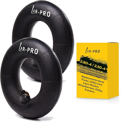 AR-PRO (2 PACK) 2.80/2.50-4 Inner Tube for Hand Trucks, Utility Cart, Lawn Mowers, Wheelbarrows, Dollys, Scooters, Replacement 2.80-4 2.50-4 Tire Inner Tube with TR87 Bent Valve Stem