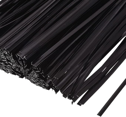 MECCANIXITY Foil Twist Ties 12" 30cm Metallic Plastic Closure Tie for Tying Gift Bags Arts Crafts Ties Manage Cords Black Pack of 750