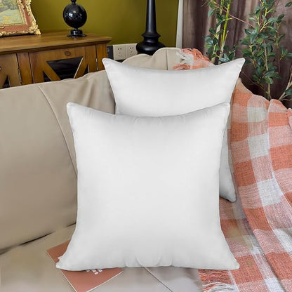 16 x 16 Outdoor Pillow Inserts Pack of 4 Small Throw Pillow Inserts Waterproof Patio Furniture Pillows Decorative Porch Couch Pillows Premium White Square Sofa Cushion Sham Stuffer