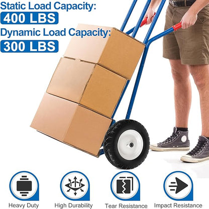4.80/4.00-8" Flat Free Wheelbarrow Tires and Wheels, 16" Universal Fit Solid Tires with 5/8" or 3/4" Bearing, 3"-7" Hub, Adapter Kit Hand Truck Wheels Replacement for Garden Trailer, Wagons, 2 PCS