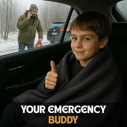 Wool Camping Blanket – 70% Wool Heavy-Duty Military Style Throw, Warm & Washable, Fire Retardant Cover for Emergency, Survival & Outdoor Use – Perfect for Camping, Car, Home & Hiking, Grey 66x90