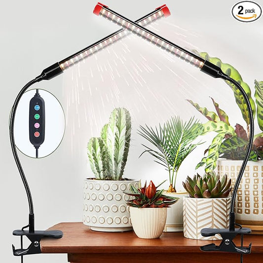 Game Changer! FECiDA 2Pack 9W Power Home Plug, NOT 5W Adapter, Clip Grow Lights for Indoor Plants with Timer, Enough Bright Like Sun for Your Indoor Plants, LED Plant Growing Lamps for Bonsai