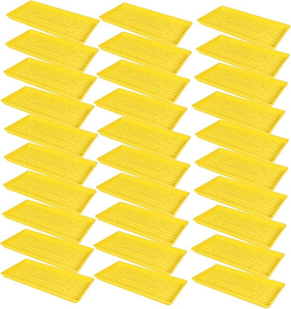 SUNPACK 10" x 20" Heavy Duty Shallow Plastic Seed Starting Tray, Yellow, 1" (Pack of 30) - No Drainage Holes, Perfect for Greenhouses or Indoor Gardening