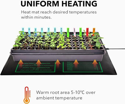 BN-LINK Seedling Heat Mat Warm Hydroponic Heating Pad Waterproof 20" x 20.75" for Seed Starting Greenhouse and Germination