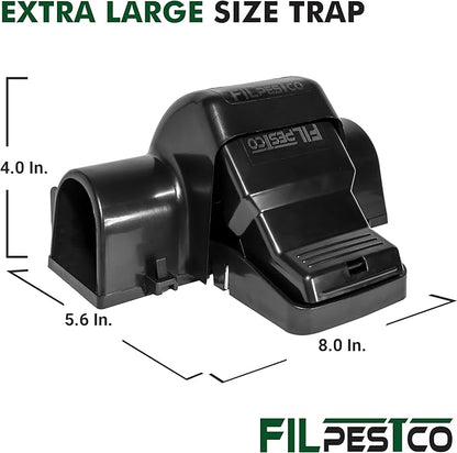 Set of 2 Professional Grade Extra Large Tunnel Rat Snap Traps, Mouse Trap, Reusable Trap, Heavy Duty for Indoor and Outdoor Pest Control Rodent Solutions
