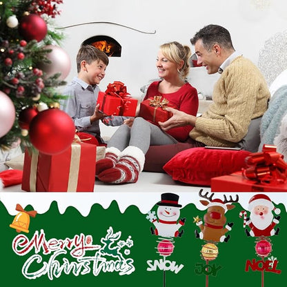 Christmas Solar Garden Lights,3 Pack Santa Claus Snowman Reindeer Solar Stake Lights,Xmas Figurine Lights for Yard Lawn Porch Holiday Decor for Women