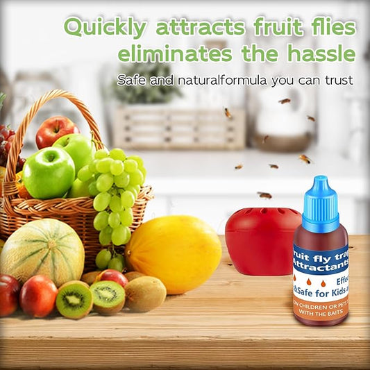 Fruit Fly Trap Refill Liquid Only, 2025 Upgrade Traps for Indoors, Efficient Gnat Killer Indoor, Fruit Bait Home, Kitchen (6, Blue)