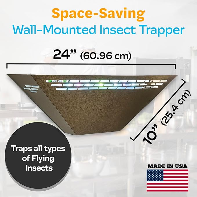 Gardner WS-85 Indoor Fly Trap with Proprietary LED, Decorative Wall Sconce Fly Light -40,000 Hour Rated Bulb, No Zap and Smell, Built to Last for Restaurants and Cafes, Made in USA for Commercial Use