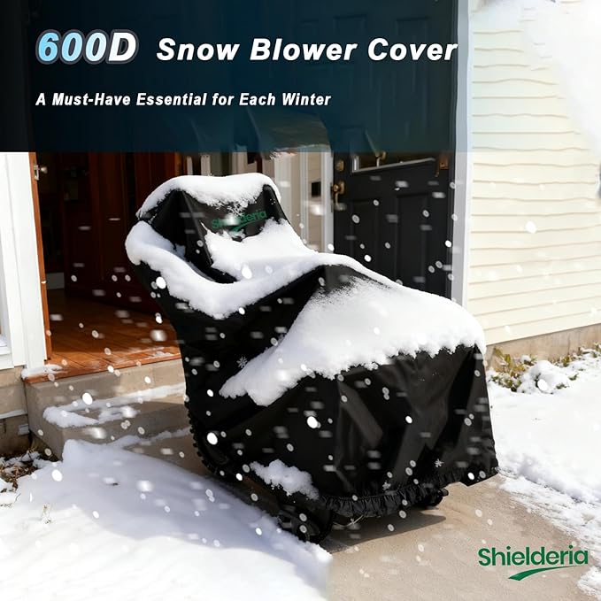 Snow Blower Cover 600D Heavy-Duty Waterproof Oxford FabricTear-Resistant for Outdoor Snow Thrower Cover Universal for EGO,Troy Bilt, Snow Joe,Protection with Storage Bag