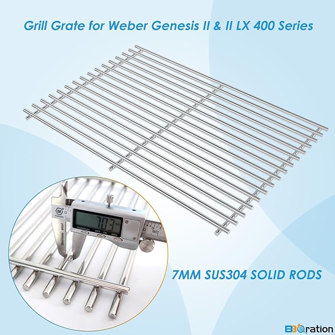 66089 18.75" Grill Grates for Weber GS4 Genesis II 400 & Genesis II LX 400 Series (2017 and Newer), Weber Genesis 2 Grill Parts for Genesis II E-410 Grill Grates Parts for Weber 66097