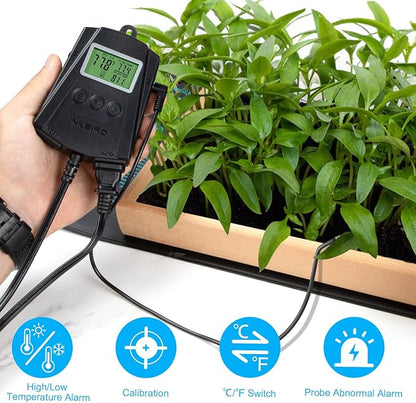 Inkbird WiFi Heat Mat Reptile Thermostat Controller Temperature Controller with 2 Probes and 2 Outlets, IPT-2CH Reptiles Heat Mat Thermostat (Max 250W per Outlet)