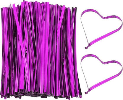 PATIKIL Bag Twist Ties 6 Inch, 800 Pcs Metallic Bread Ties for Treat Plastic Bags Gift Wrapping Candy Coffee Bag Plant Party Cake Favor, Purple