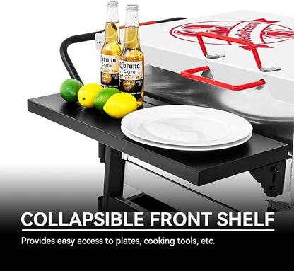 Creole Feast CFB1001A 90 QT Crawfish Boiler, Outdoor Single Sack Propane Gas Cooker with Folding Cylinder Mounting Bracket and Stirring Paddle for Seafood & Crawfish Season, Black