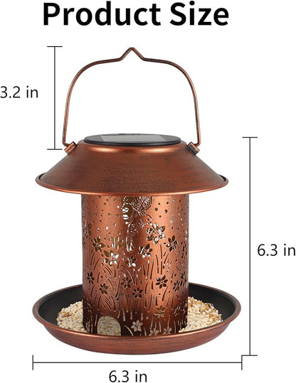 Bird Feeders for Outdoors Hummingbird Solar Lanterns Outdoor Waterproof Garden Decor Gifts for Women Mom Grandma Metal Solar Decoration Outside LED Lanterns for Yard, Patio, Lawn, Pathway(2 Pack)