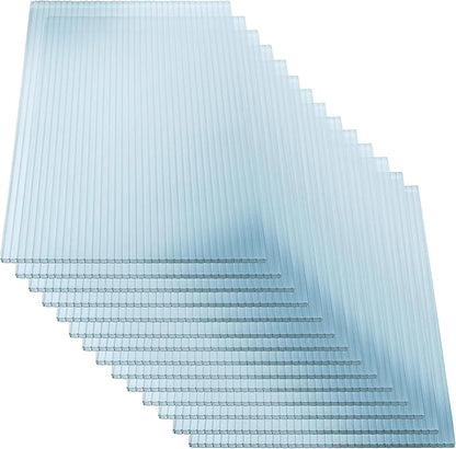 42 Pcs Polycarbonate Greenhouse Panels, 4' x 2' x 0.15'' Twin-Wall Panels, UV Protected Reinforced Clear Sheets for Greenhouse, Outdoor, Plant Stand Roof (42)