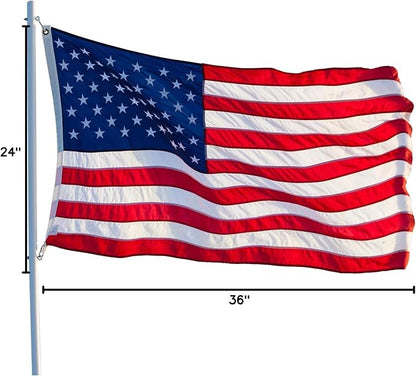 American Flag 4x6 FT Embroidered Stars, Sewn Stripes, Brass Grommets USA US Flag Polyester Long Lasting for Outdoor Use