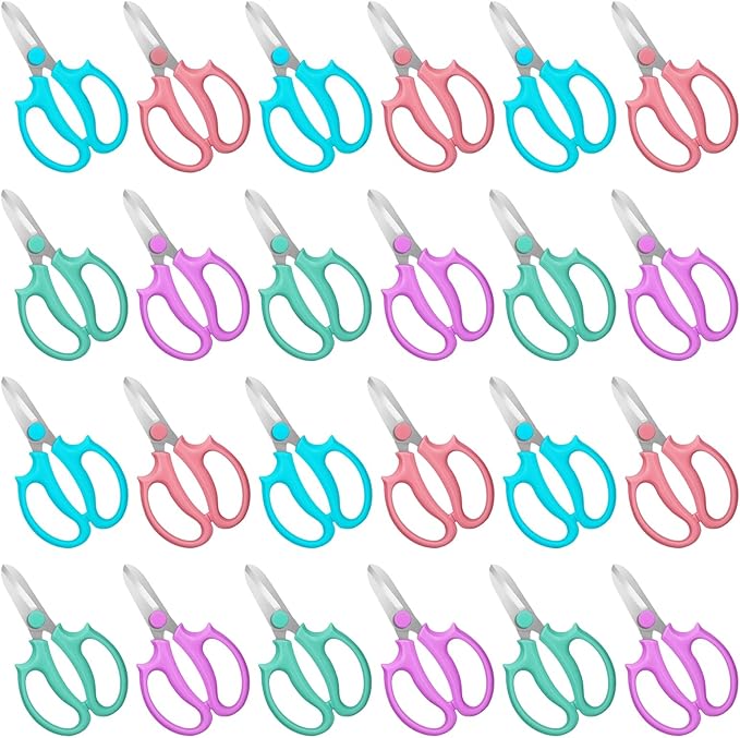 24 Pcs Flower Scissors Stainless Steel Floral Shears Floral Scissors for Fresh Flower Shears for Yard Gardening Plants Hedge Flowers Cutting Secateurs Flowers Arrangement