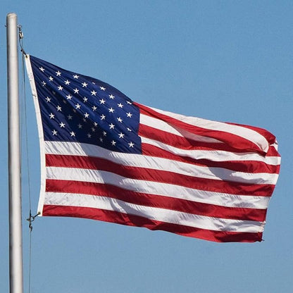 American Flag 5x8 FT Embroidered Stars, Sewn Stripes, Brass Grommets Polyester USA US Flag Long Lasting for Outdoor Use