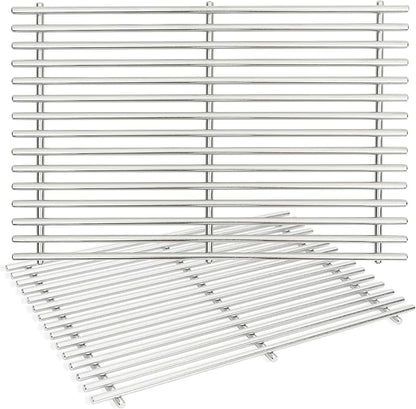 J&YNBBQ 17.4" 9mm Stainless Steel Grill Grates Replacement for Weber Spirit 300 & GS4 Spirit II 300 Series –, Fits E310, E320, E330, S310, S320, S330, Replaces Weber 7639, 7638, 7527 (2 Pack)