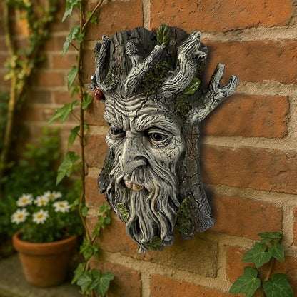 Blue Eye Mushroom Tree Face Sculpture, Funny Blue Eye Mushroom Old Man Tree Hugger Statue, Indoor & Outdoor Creative Props for Garden and Home