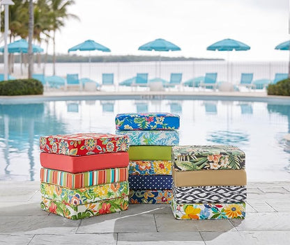 BrylaneHome Extra-Thick Seat Cushion - 23”L x 22”W x 5.5”H - Patio & Outdoor - Water, Stain & Fade Resistant - Granada