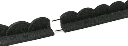 Playsafer L Shaped Flexible Rubber Scalloped Edger for Lawns Landscaping and Playground | Easy No Dig Installation| 4' Long (2, Dark Gray)