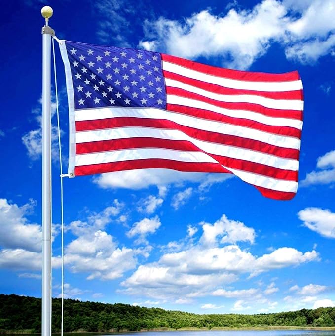 Homissor American Flag 3x5 for Outside USA US Flags Heavy Duty Outdoor Embroidered Stars Sewn Stripes Indoor With Brass Grommets