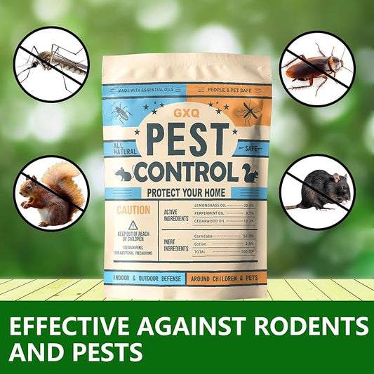 Pest Control Pouches, Mosquito Repellent, Repellent for Mice.Rats. Ants. Cockroaches. Moths and Other pests, Peppermint Oil, Mouse Repellent,Rat Repellent for House (10p)