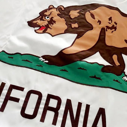 Jayus Double Sided Embroidered California Republic Sates Flags 3x5 FT Outdoor - 340D Heavy Duty Nylon Californian Cali CA Bear Flag Banner with 2 Grommets