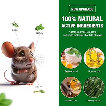 48P Rodent Mice Repellent, Peppermint Oil to Repel Mice and Rats, Rodent Mouse Repellent for Car, Natural Ingredients Rat Repellent Balls Deterrent Indoor, Family & Pet Safe