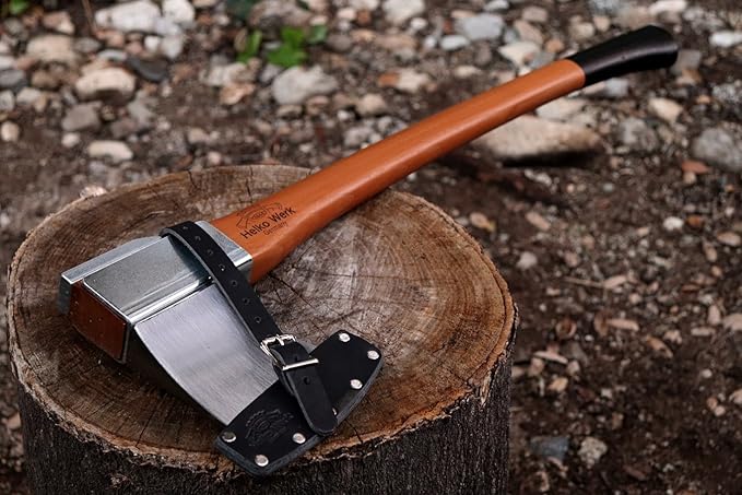 1844 Helko Werk Germany Vario Heavy Universal Axe - German Made Heavy Duty Large Felling Axe and Cutting Axe - Head 5.5 lbs, Handle 36 in. (Heavy Universal) #10055