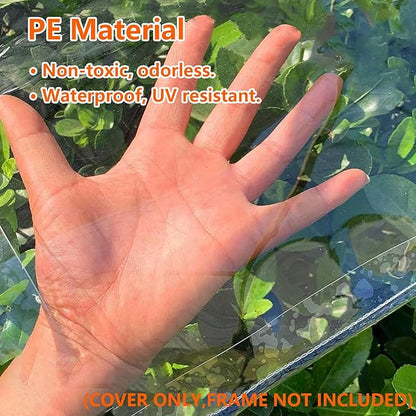 Greenhouse Cover Replacement, 56×56×76 Inches PE Walk-in Greenhouse Cover for Gardening Plants w/Roll-Up Zipper Door, Waterproof Wind Rain Proof Frost Protection , Easy Assembly (No Frames Include)