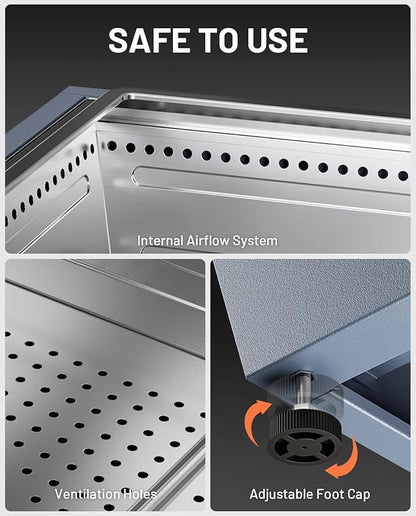 LEGACY HEATING Smokeless Fire Pit, Portable Outdoor Firepits 20 inch, Carry Handle for Backyard Patio Camping Bonfire, Stainless Steel, Ideal for 4-8 People, 32.19 lbs, Blue, Cyberpit One