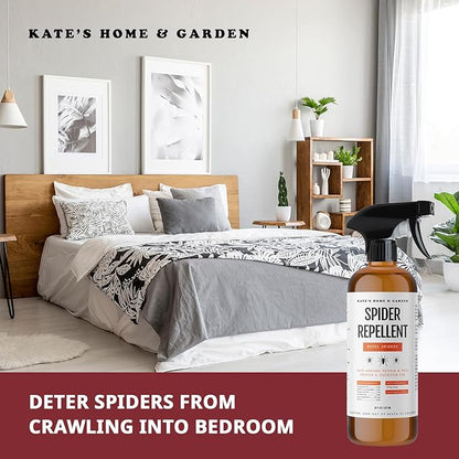 Kate's Home & Garden Spider Repellent Indoor. All Natural Peppermint Oil Spray for Spiders & Outdoor (16oz, Non Toxic Pesticide & Insecticide, Pet Safe)