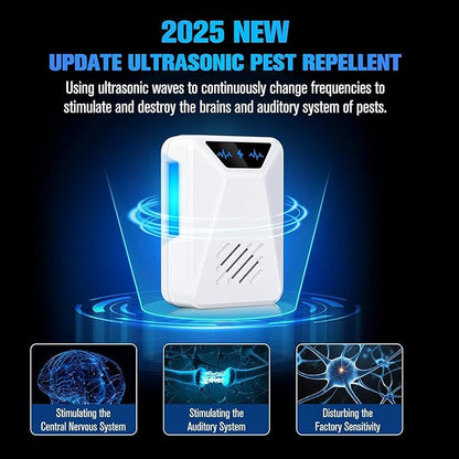 6 Packs Ultrasonic Pest Control Repeller, Electronic Pest Repellent Plug in Indoor for Insect Roaches Spider Ant Bug Mosquito Rat Mouse Repellent for House Home Kitchen Garage