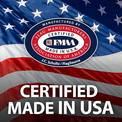 FlagSource FMAA Certified PolyExtra Polyester American Flag with Embroidered Stars and Sewn Stripes, Made in the USA, 6x10'