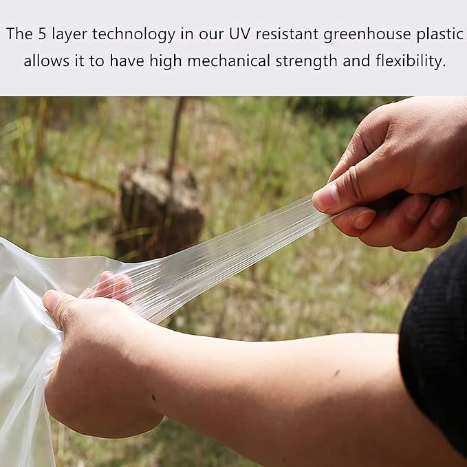 Greenhouse Plastic Sheeting 10x40 ft, 6 mil Thickness Replacement Cover, UV Resistant