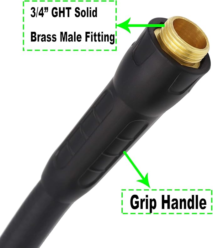 Hybrid Garden Hose 5/8 IN. x 75 FT, Heavy Duty, Lightweight, Flexible with Rotatable Grip Handle and Solid Brass Fittings
