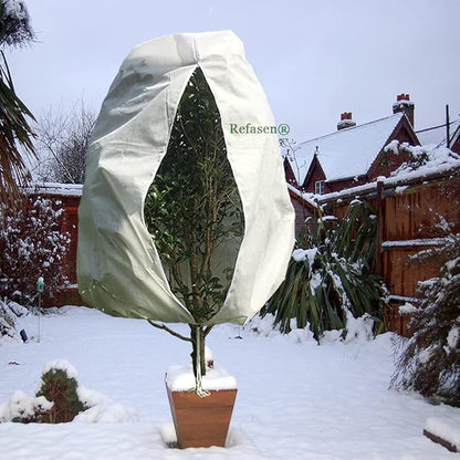 Plant Covers Freeze Protection,90”H X75”W 2.2oz Frost Blankets for Outdoor Plants Frost Cloth with Zipper Drawstring-Protect Trees Shrubs from Cold Frost Wind Pest