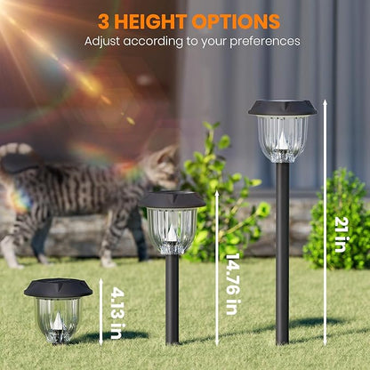 AOSEA Christmas Solar Pathway Lights Outdoor Waterproof, Solar Powered Garden Lights, Christmas Decor Garden Lighting for Yard, Patio, Landscape, Pathway (RGB Flash Mode Only, 10 Pack)