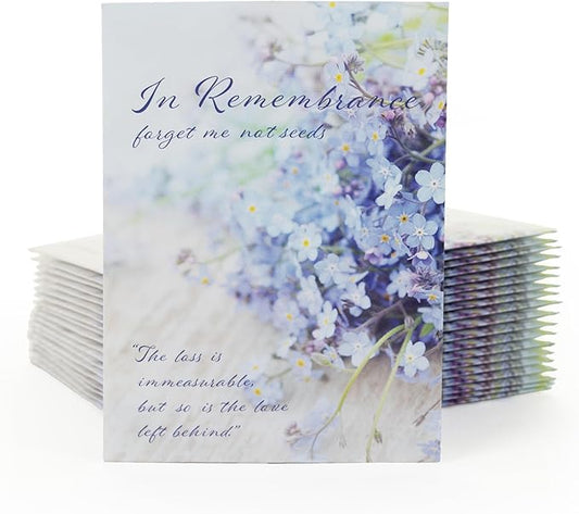 Bentley Seed Co. | in Remembrance Love Left Behind Non-GMO, Non-Coated Forget Me Not | Gardening Gifts | Flower Seeds for Planting | Growing Plants in Memory | Pack of 25