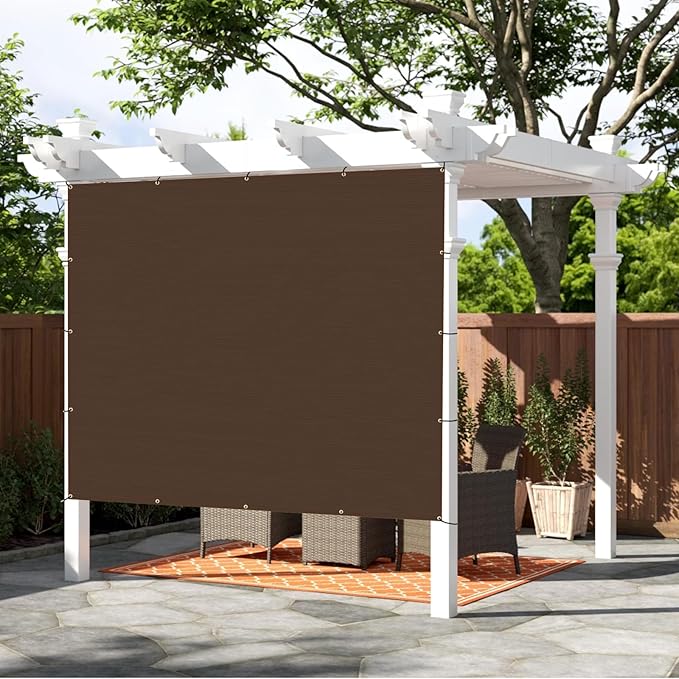 SUNNY GUARD Shade Cloth Custom Size 8x14 FT Sun Shade Screen Fabric Shade Cover Tarp with Grommets for Pergola Backyard Garden, Brown(We Customized)