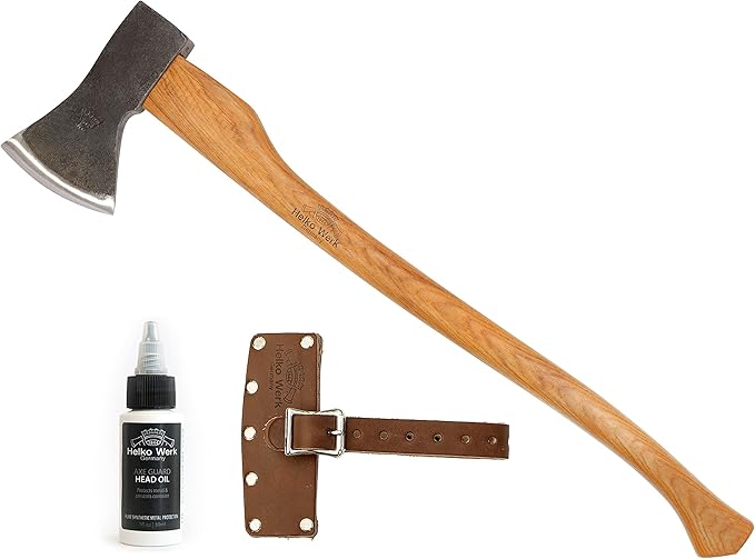 1844 Helko Werk Germany Traditional Bavarian Woodworker Axe - Made in Germany Heavy Duty Felling Axe and Cutting Axe, Large German Forest Axe - Head 3.5 lbs, Handle 31 in. (Bavarian) #13566