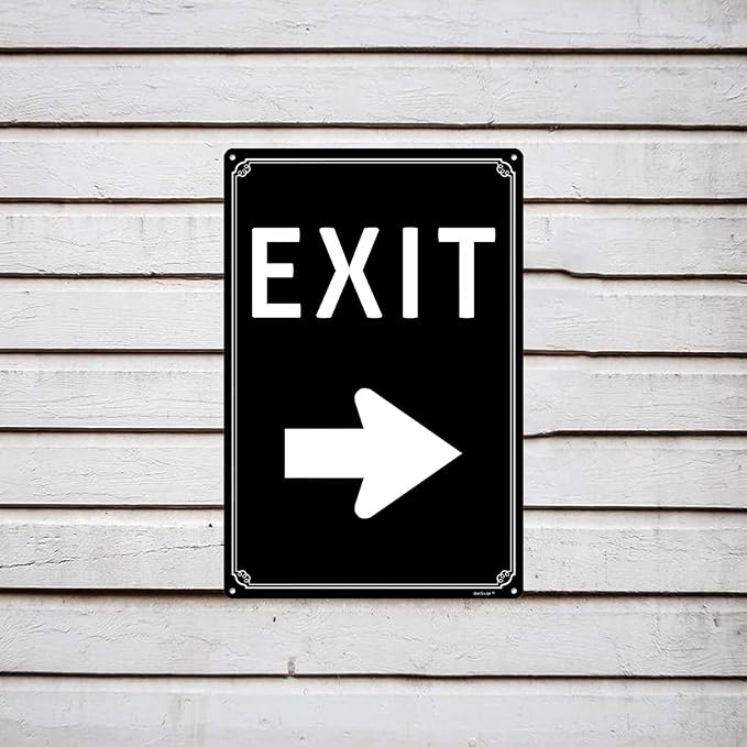 12x16" Exit Sign With Left Arrow - High-Intensity Aluminum Parking Lot Sign, Weatherproof & Fade-Resistant, Ideal for Outdoor & Indoor Use - Curbside Sign