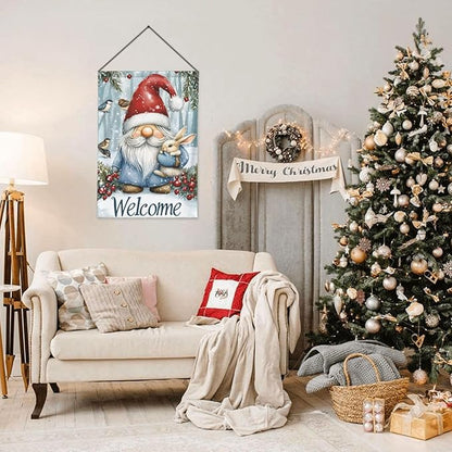 Christmas Gnome Garden Flag Vertical Double Sided Outdoor Yard Flags 12.5x18 Inch Burlap Banners Vertical Double Sided for Outdoor Decor Lawn