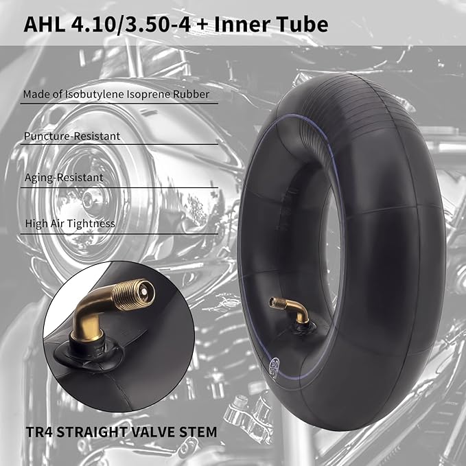 AHL Tire Inner Tubes for 4.10 3.50-4 4.10/3.50-4 Wheelbarrows Tractors Mowers Hand Trucks Dollies Dolly Trailers Garden Trolley Generators Snowblower Utility Golf Go Carts Wagons 410/350-4 (1 Packs）