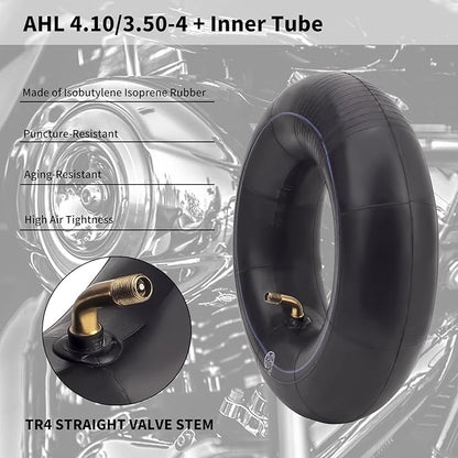 AHL Tire Inner Tubes for 4.10 3.50-4 4.10/3.50-4 Wheelbarrows Tractors Mowers Hand Trucks Dollies Dolly Trailers Garden Trolley Generators Snowblower Utility Golf Go Carts Wagons 410/350-4 (1 Packs）