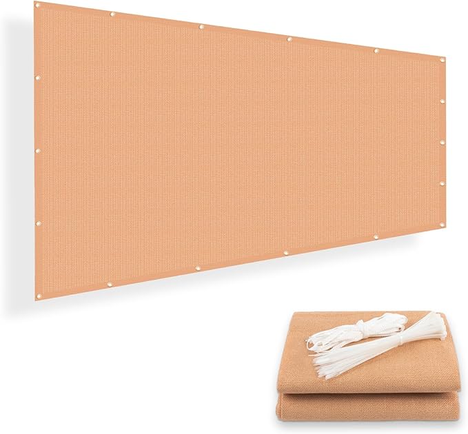 SUNNY GUARD Shade Cloth Custom Size 3x6 FT Sun Shade Screen Fabric Shade Cover Tarp with Grommets for Pergola Backyard Garden, Peach Fuzz(We Customized)